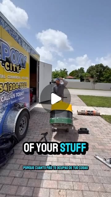 Epoxy City crew doing prep work on a residential floor in South Florida