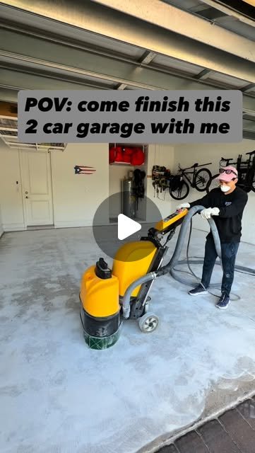 Two-car garage upgraded with epoxy floor in South Florida